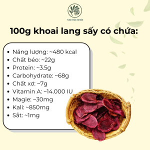 Thành phần dinh dưỡng của khoai lang sấy 