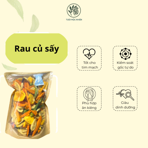 Trái cây sấy thập cẩm nguyên miếng 500g Tươi Mộc Nhiên - Ảnh 3
